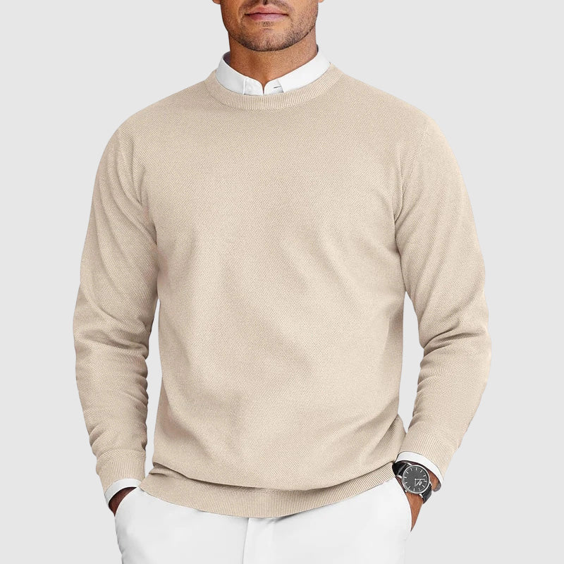 Pull uni à manches longues in Beige | By Old Money