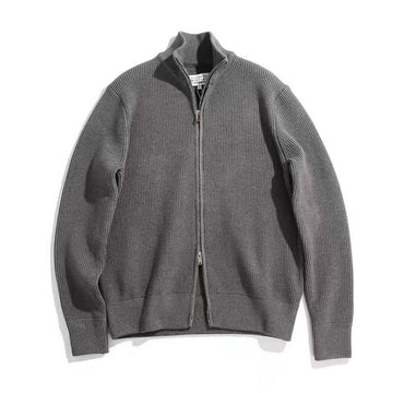Cardigan col cheminée double zip