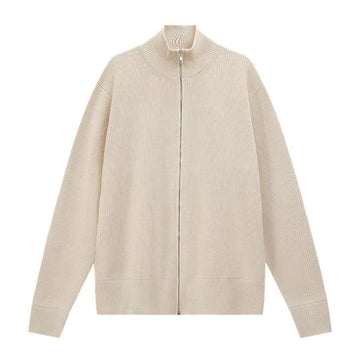 Cardigan col cheminée double zip