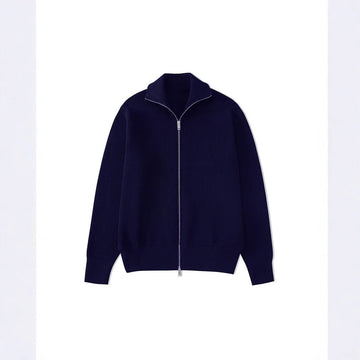Cardigan col cheminée double zip