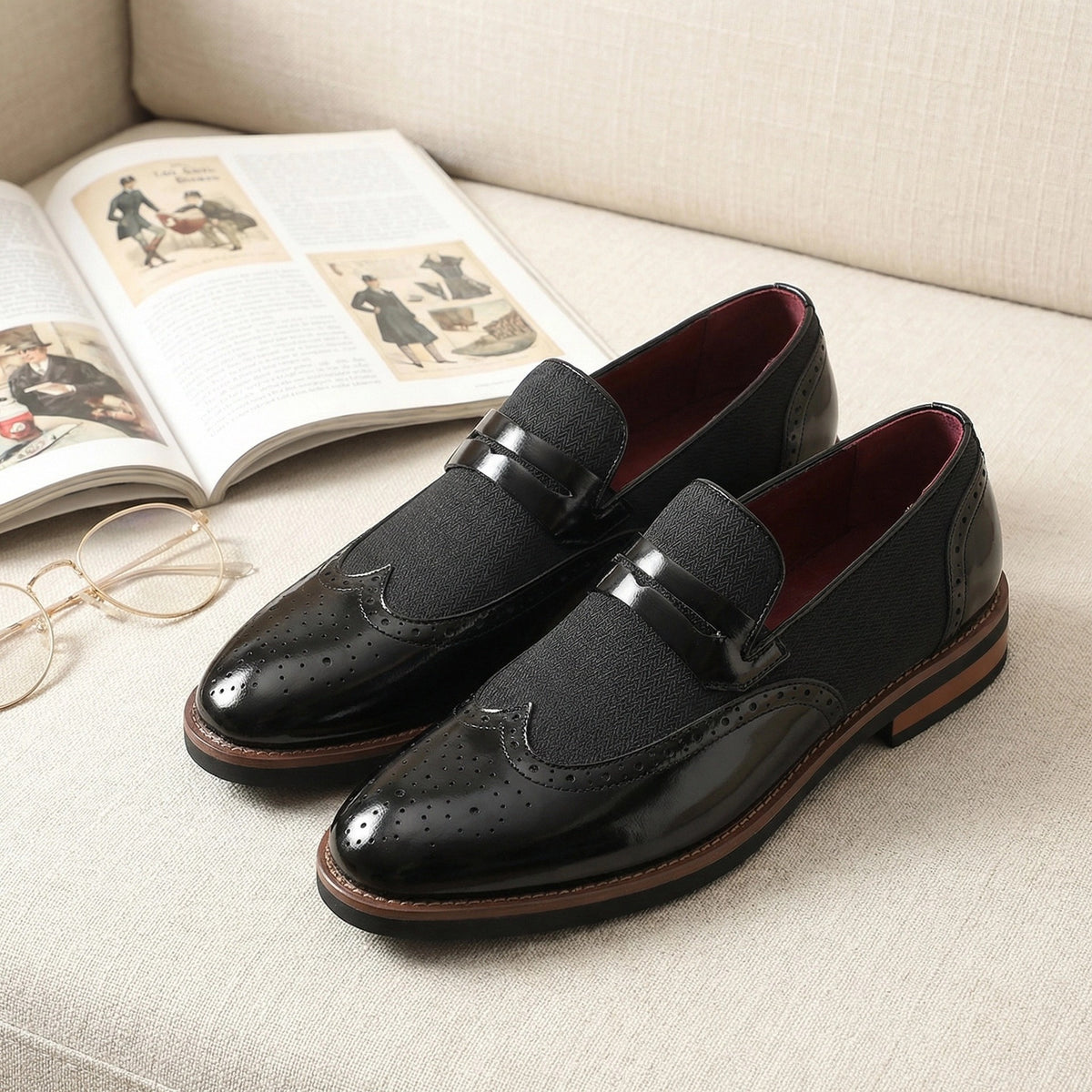 Mocassins à bout golf perforé, vue 4