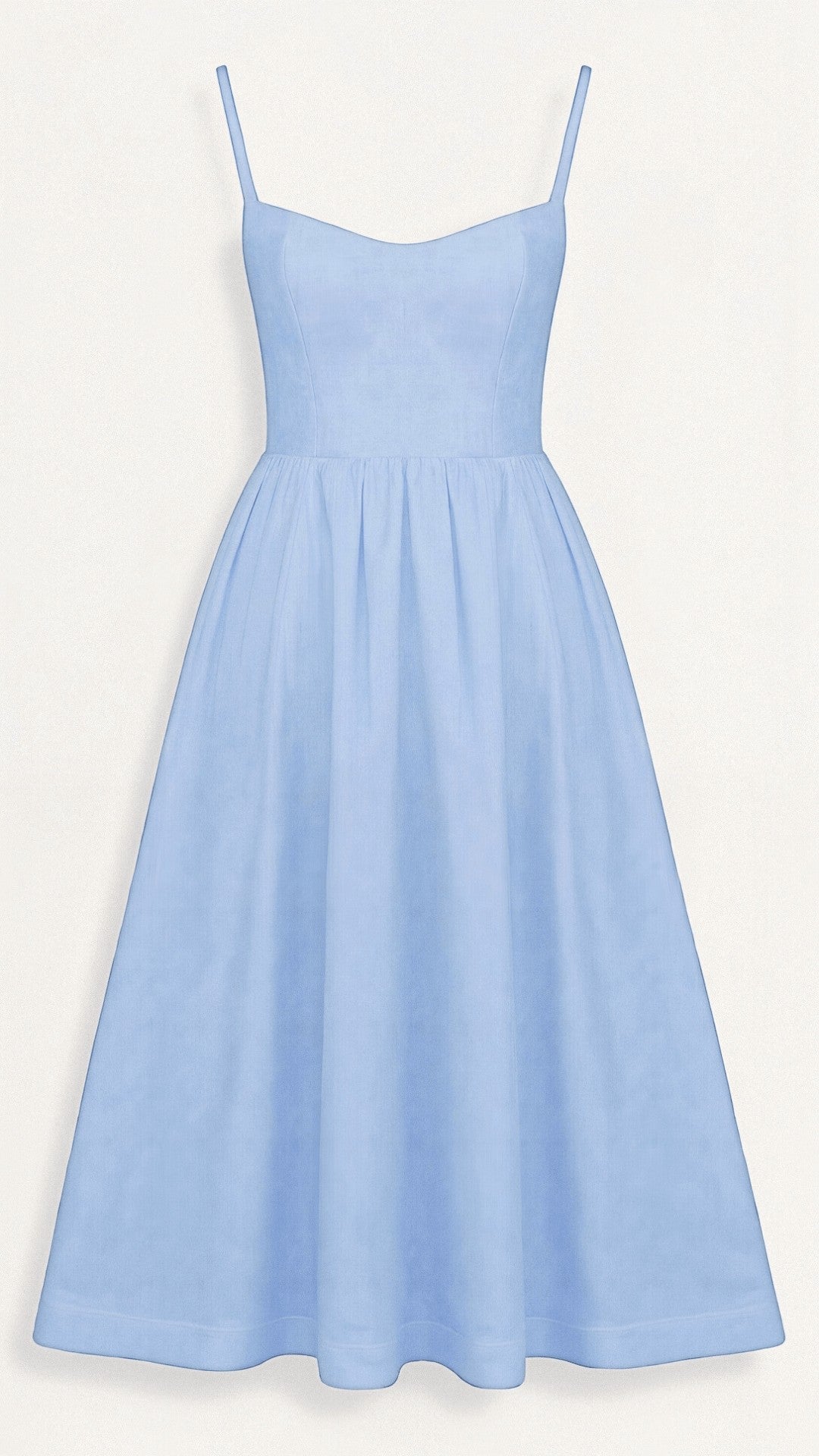 Robe évasée à bretelles, bleu clair, vue 4