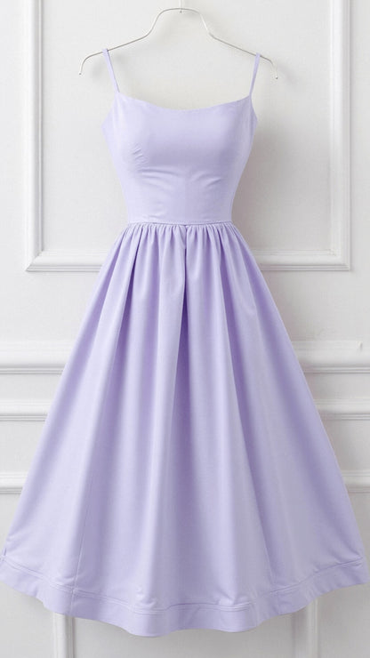 Robe évasée à bretelles, violet clair, vue 3