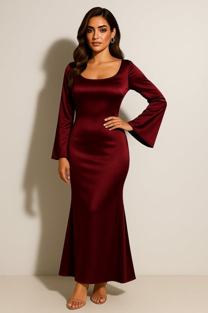 Robe longue satin sirène, vue 2