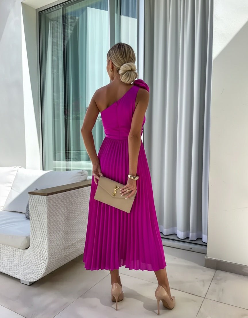 Robe longue plissée asymétrique, vue 8