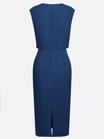 Robe midi drapée sans manches, vue supplémentaire 37