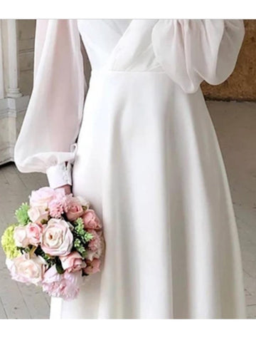 Robe midi manches bouffantes
