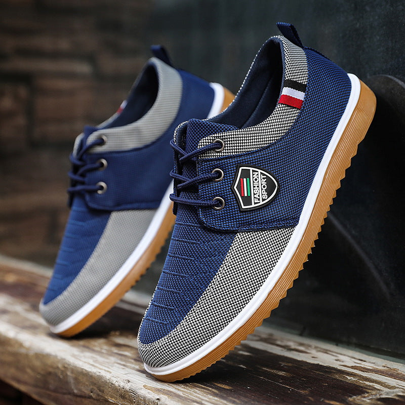 Sneakers basses en toile pied-de-poule | By Old Money