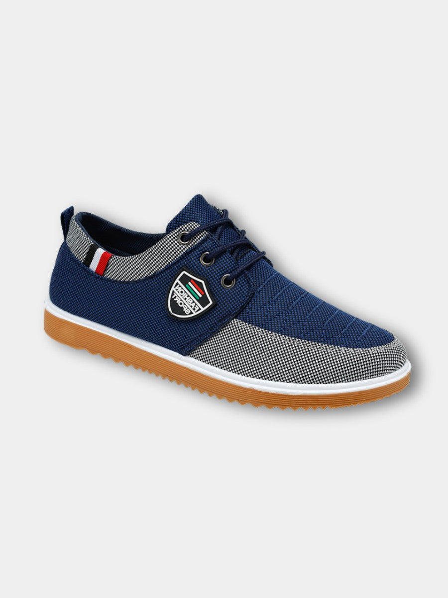 Sneakers basses en toile pied-de-poule in Multicolor | By Old Money