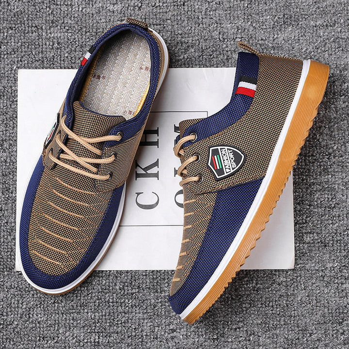 Sneakers basses en toile pied-de-poule | By Old Money