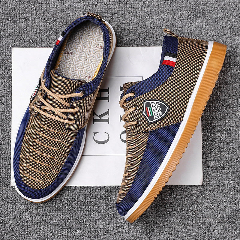 Sneakers basses en toile pied-de-poule | By Old Money
