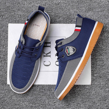 Sneakers basses en toile pied-de-poule
