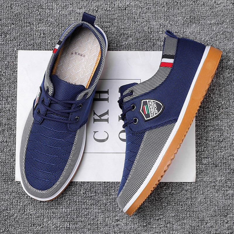 Sneakers basses en toile pied-de-poule | By Old Money
