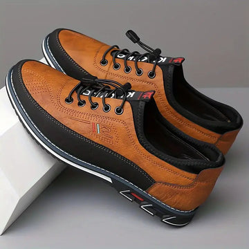 Sneakers en cuir bicolores