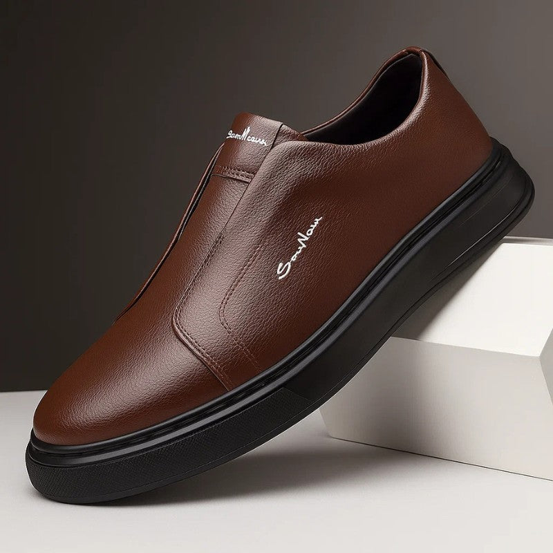 Sneakers sans lacets en cuir in Brown | By Old Money