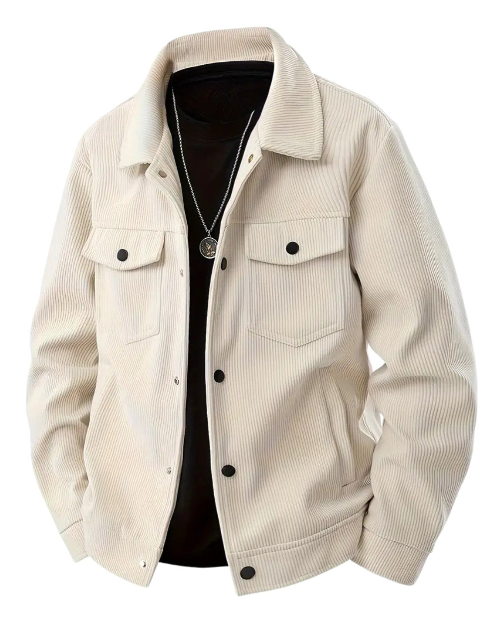 Surchemise à col chemise, crème