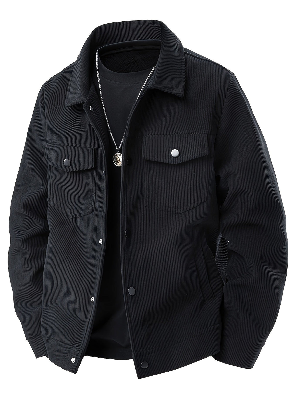 Surchemise à col chemise, noir
