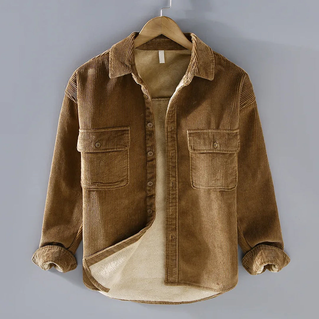 Surchemise en velours côtelé in Khaki | By Old Money