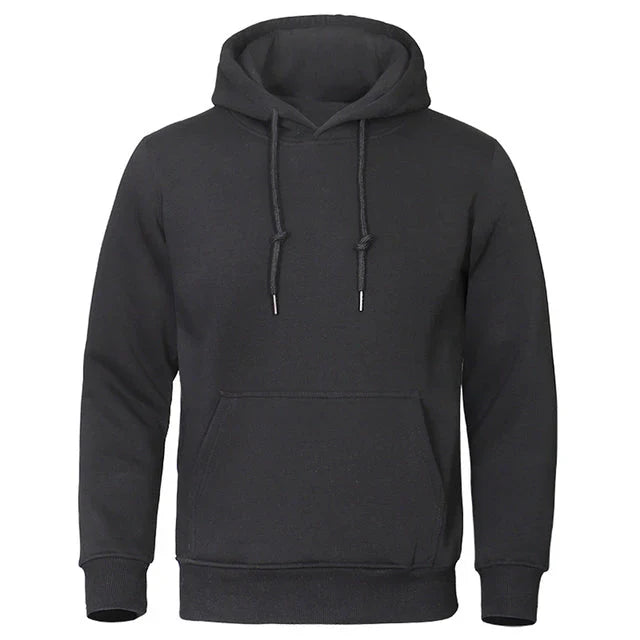 Sweat à capuche noir à cordon, vue de face