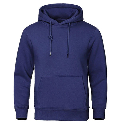 Sweat à capuche bleu marine à cordon, vue de face