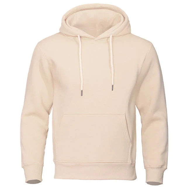 Sweat à capuche beige à cordon, vue de face