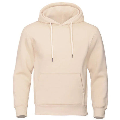 Sweat à capuche beige à cordon, vue de face