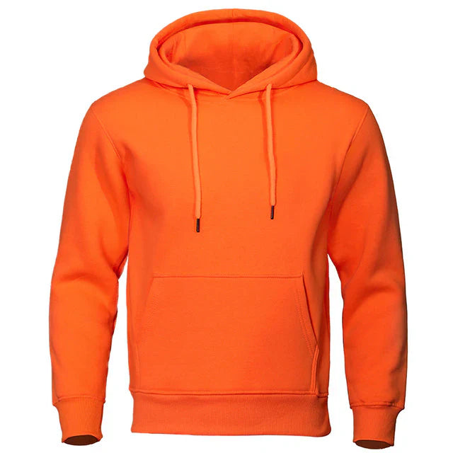 Sweat à capuche orange à cordon, vue de face