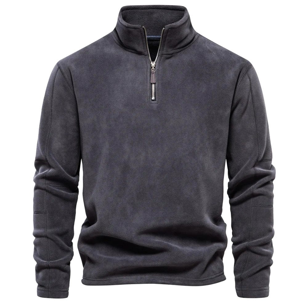 Sweat à col montant gris anthracite, vue de face