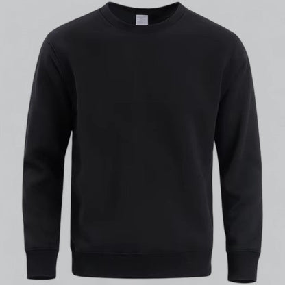 Sweat col rond noir uni, vue de face