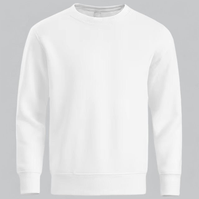Sweat col rond blanc uni, vue de face