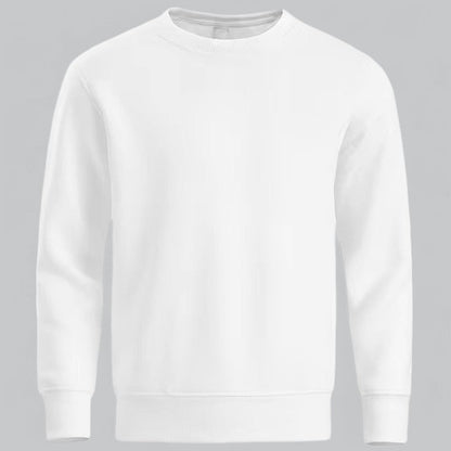 Sweat col rond blanc uni, vue de face
