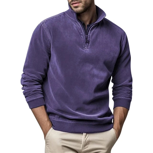 Sweat col zippé in Violet | By Old Money