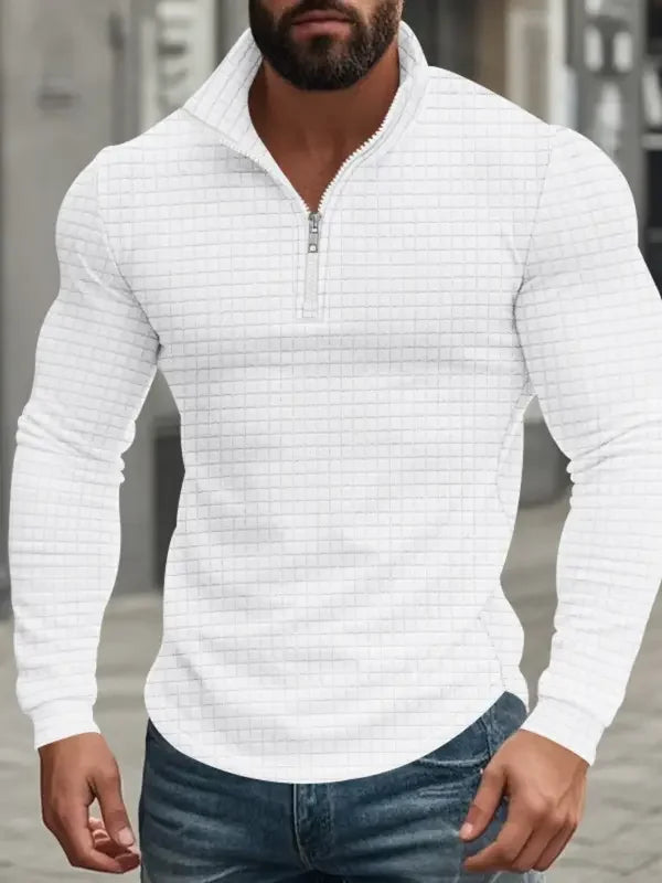 Sweat quart de zip, blanc