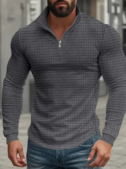 Sweat quart de zip, gris
