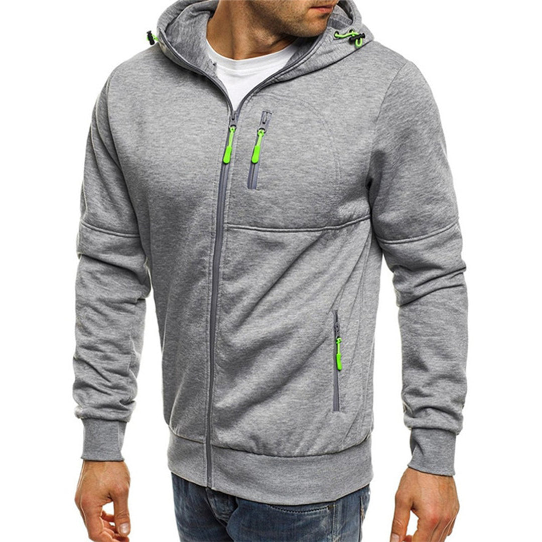 Sweat zippé à capuche, gris clair