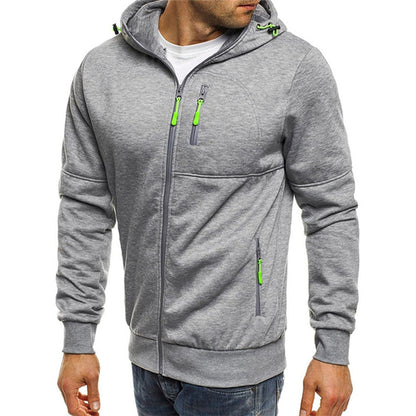 Sweat zippé à capuche, gris clair