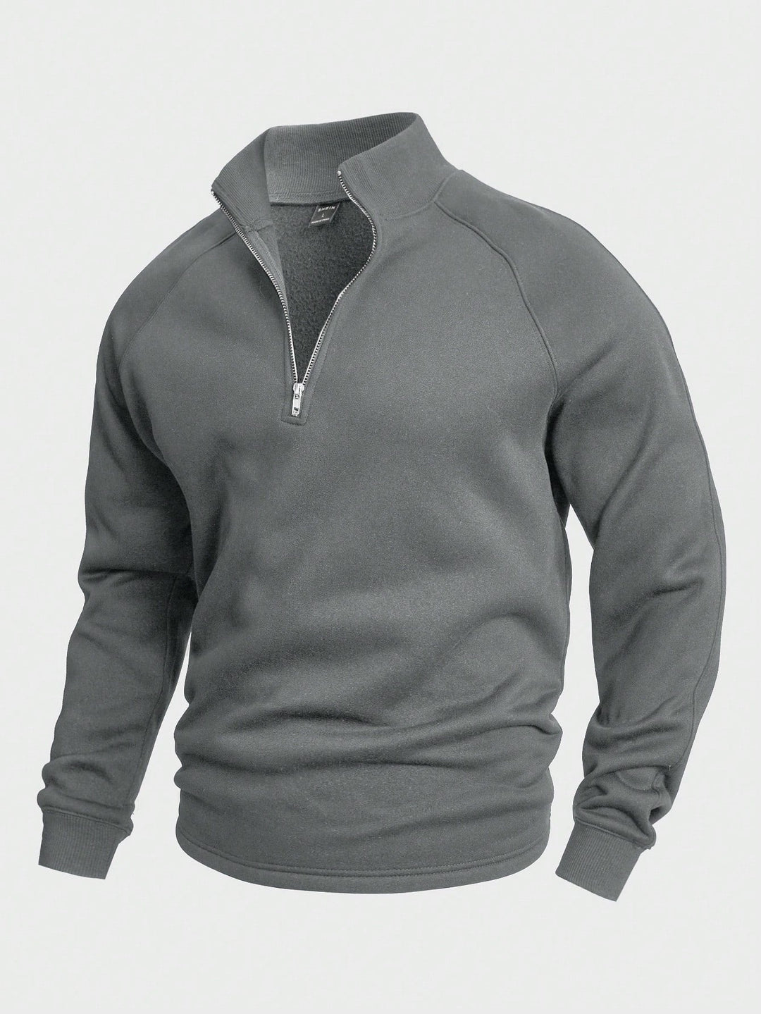 Sweat zippé col montant in Gris | By Old Money
