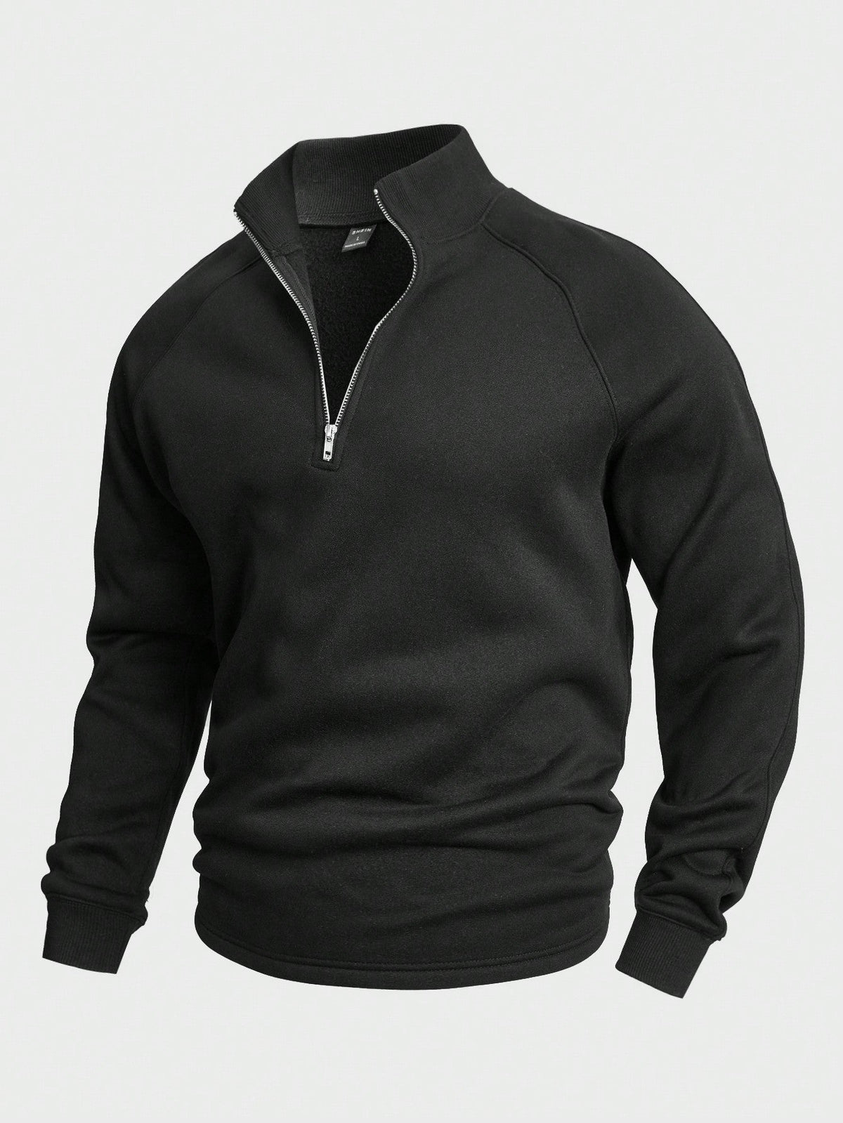 Sweat zippé col montant in Noir | By Old Money