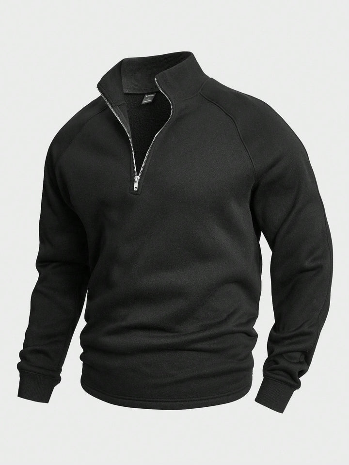 Sweat zippé col montant in Noir | By Old Money