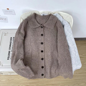 Cardigan en maille à col cranté