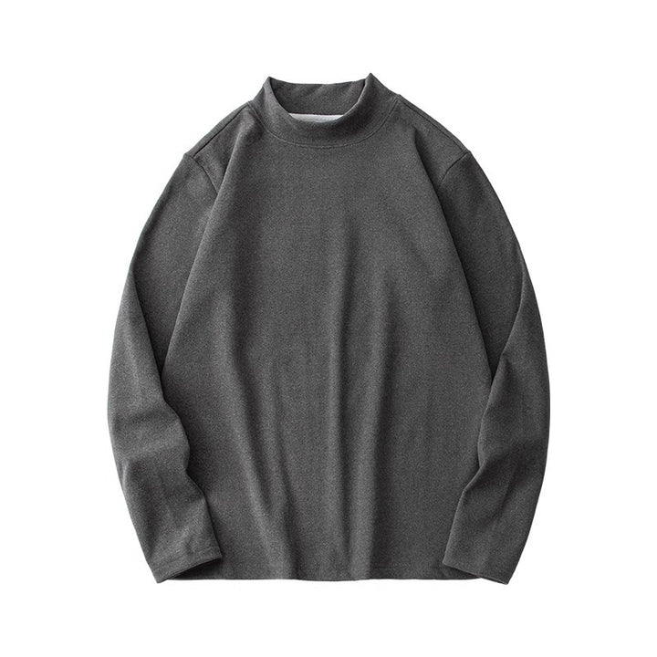 Sous-pull thermique gris foncé à col montant, vue de face