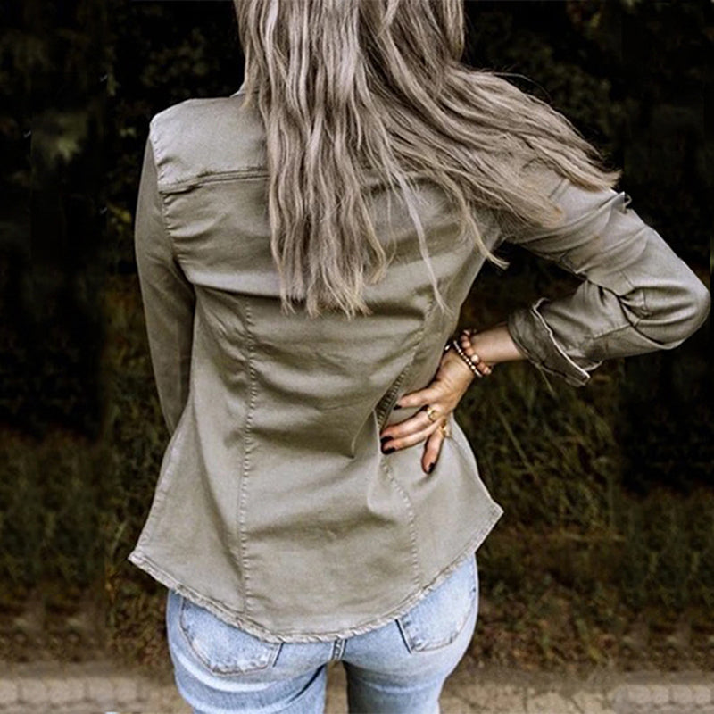 Veste chemise en coton, vue de dos