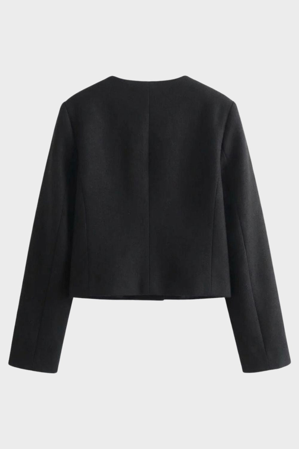 Veste courte à poches, coloris noir, vue de dos