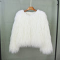 Veste courte fausse fourrure, blanc