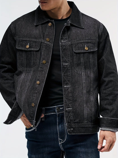 Veste en jean classique, noir