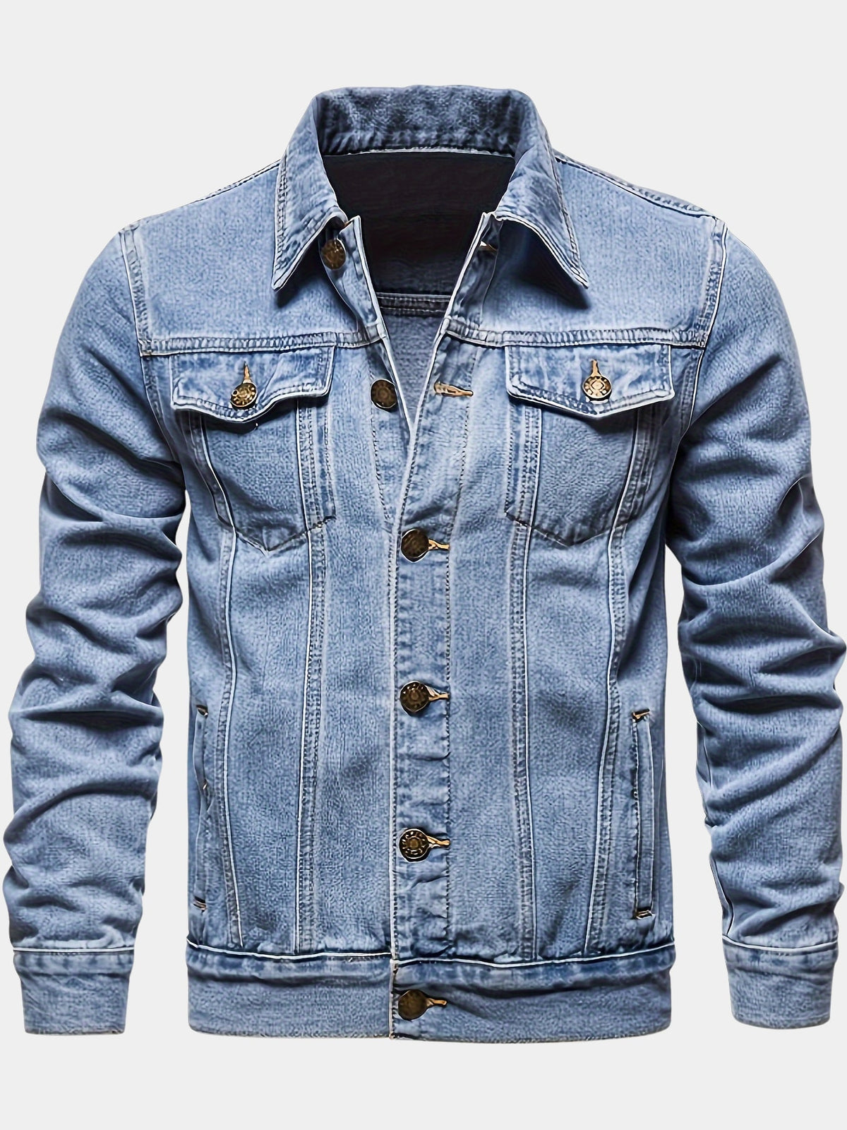 Veste en jean délavée poches, vue 1