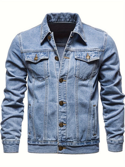 Veste en jean délavée poches, bleu clair