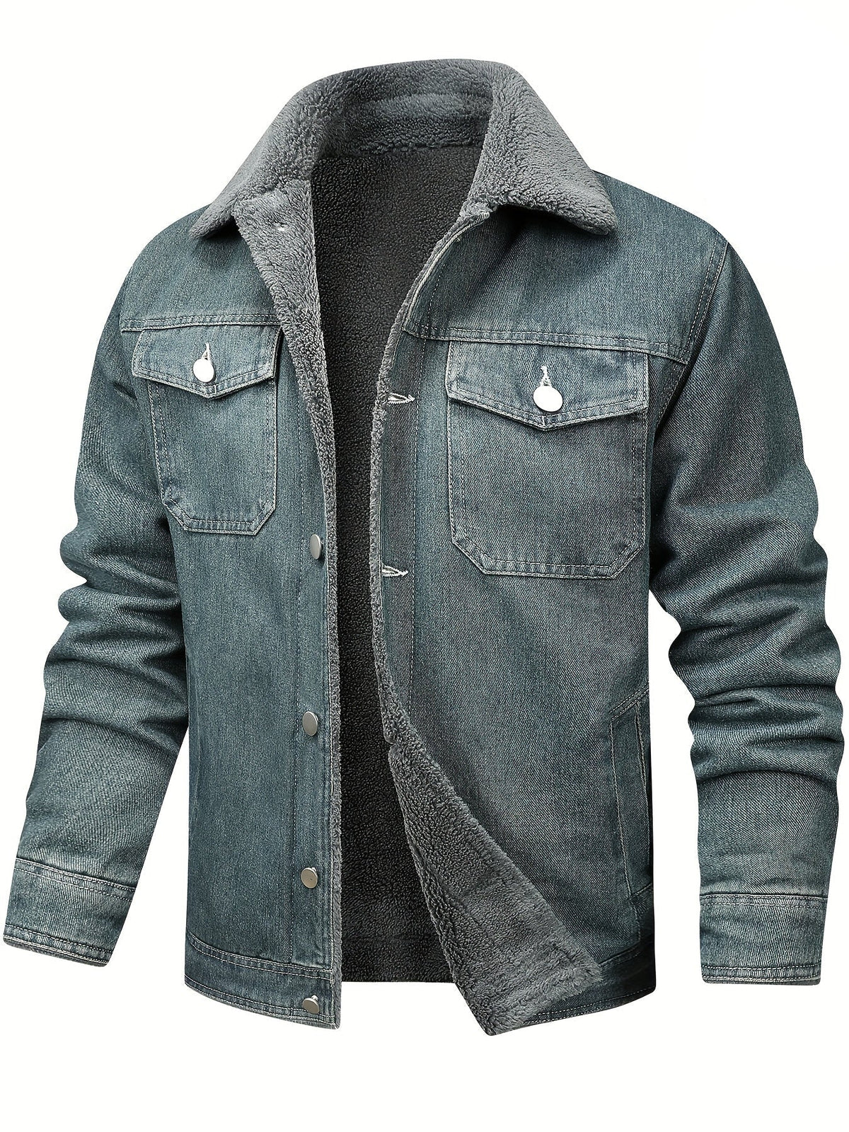Veste en jean doublée, bleu denim