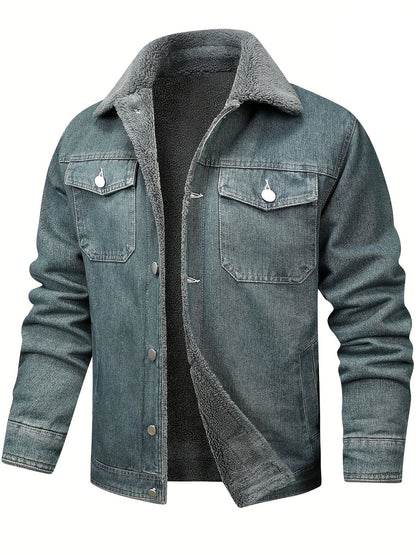 Veste en jean doublée, bleu denim
