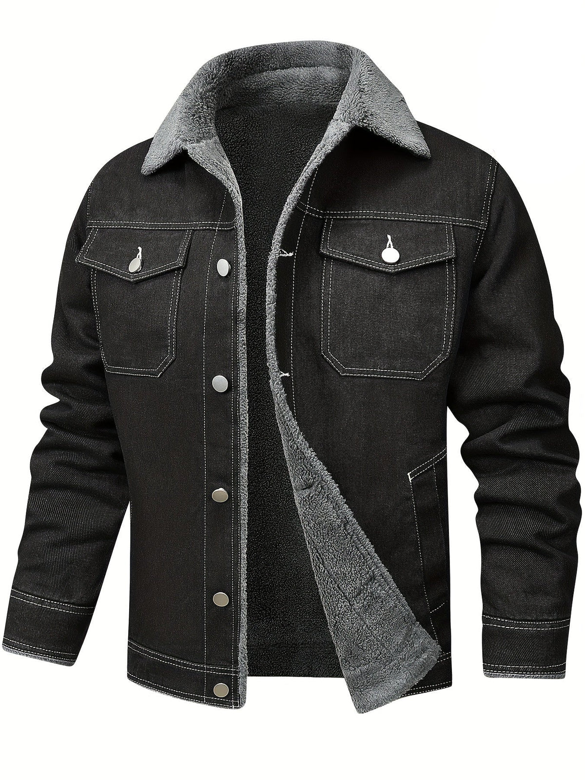Veste en jean doublée, noir